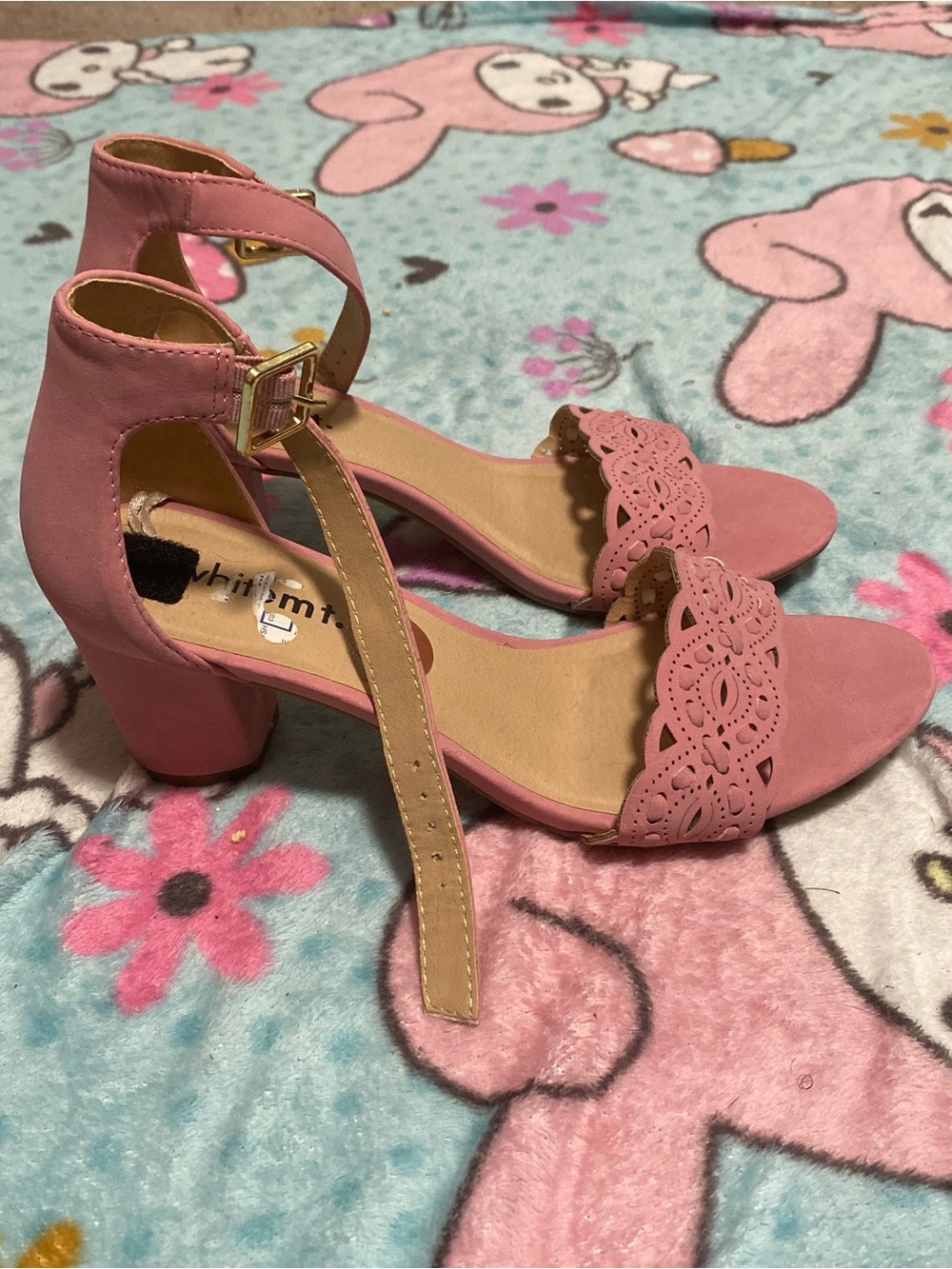 Ankle Strap Block Heel Sandals - Pink